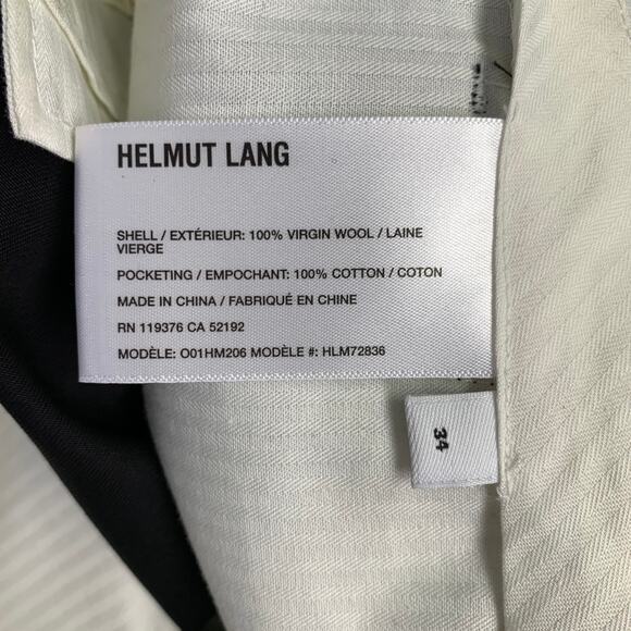 HELMUT LANG Size 34 Car Trouser Black Wool Zip Fly Dress Pants - Picture 4 of 5